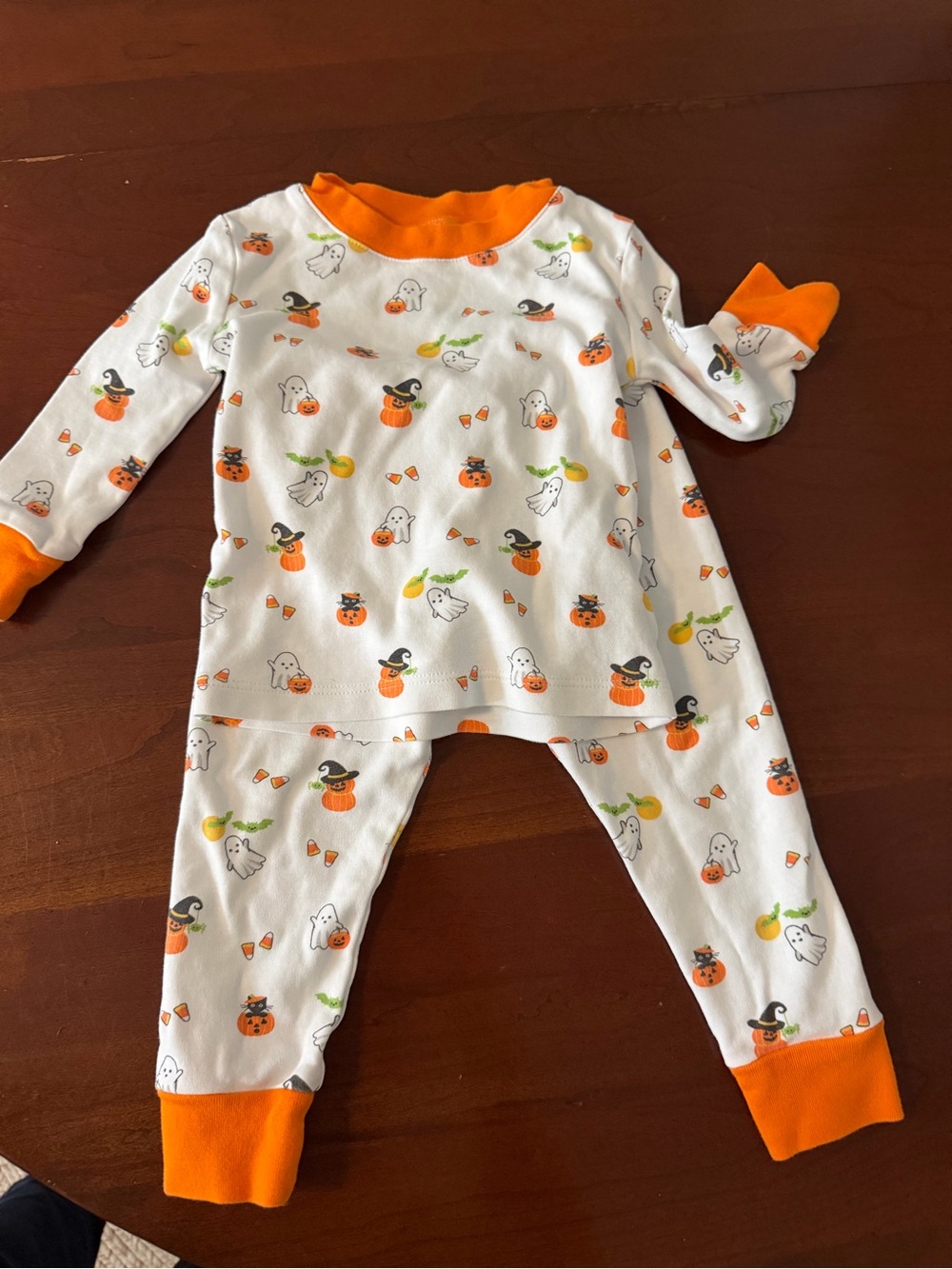Kissy Kissy White and Orange Halloween Ghosts Pajama Set